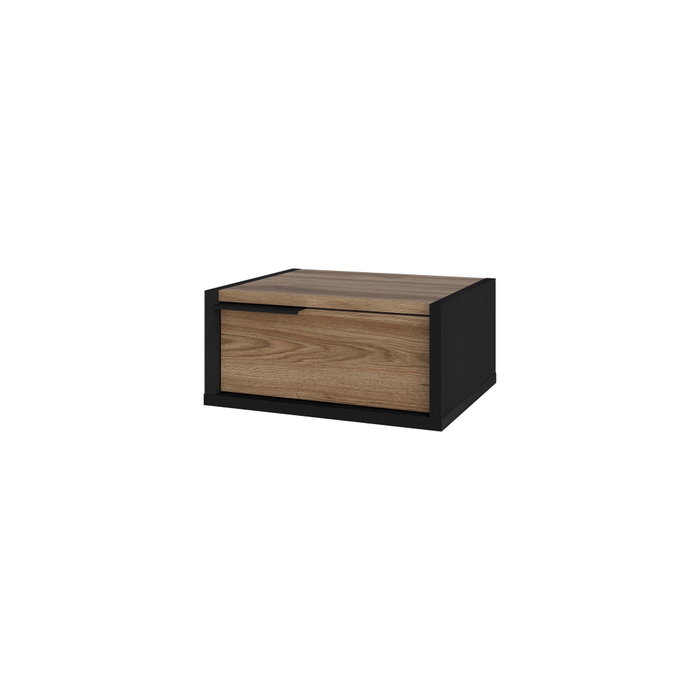 Hanah Home Mesita de Noche Moderna Madera Negra y Oud